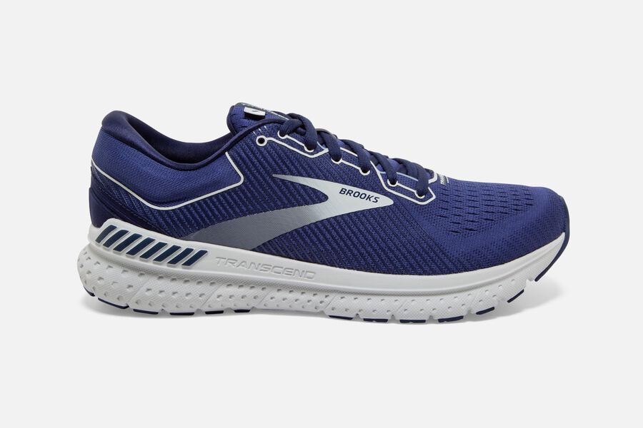 Brooks Transcend 7 Road Running Shoes Mens Navy/Silver 540283-RWK